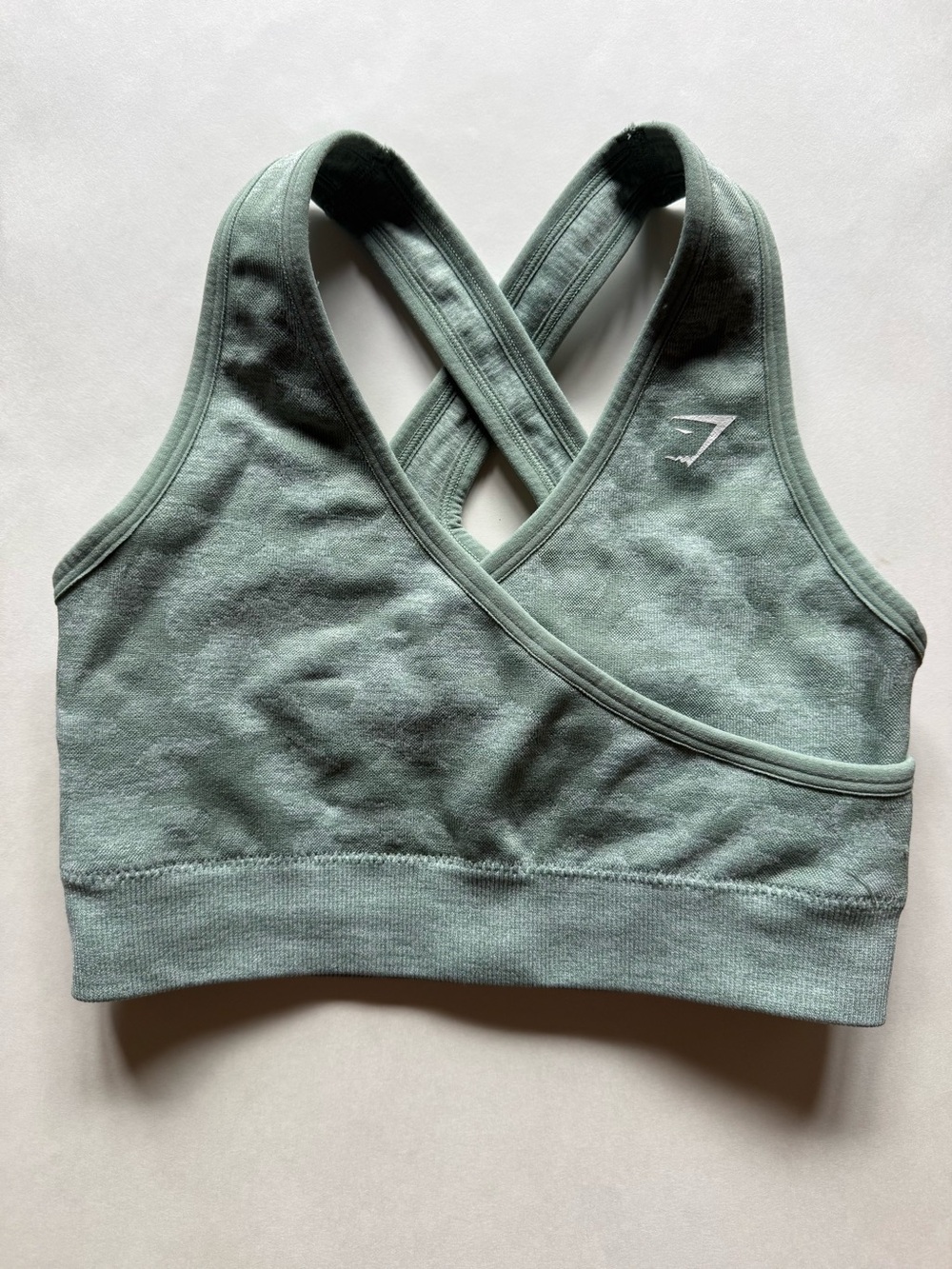 Gymshark Sage Green Cross-Back Sports Bra